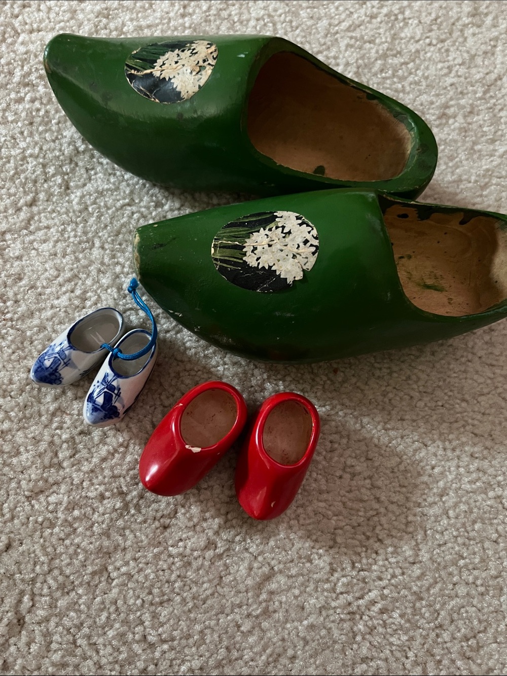 Vintage Wooden Shoes and Ceramic Shoes